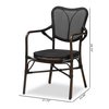 Baxton Studio Erling MidCentury Modern Black and Dark Brown Finished Metal 2Piece Outdoor Dining Chair Set 211-2PC-11970-ZORO